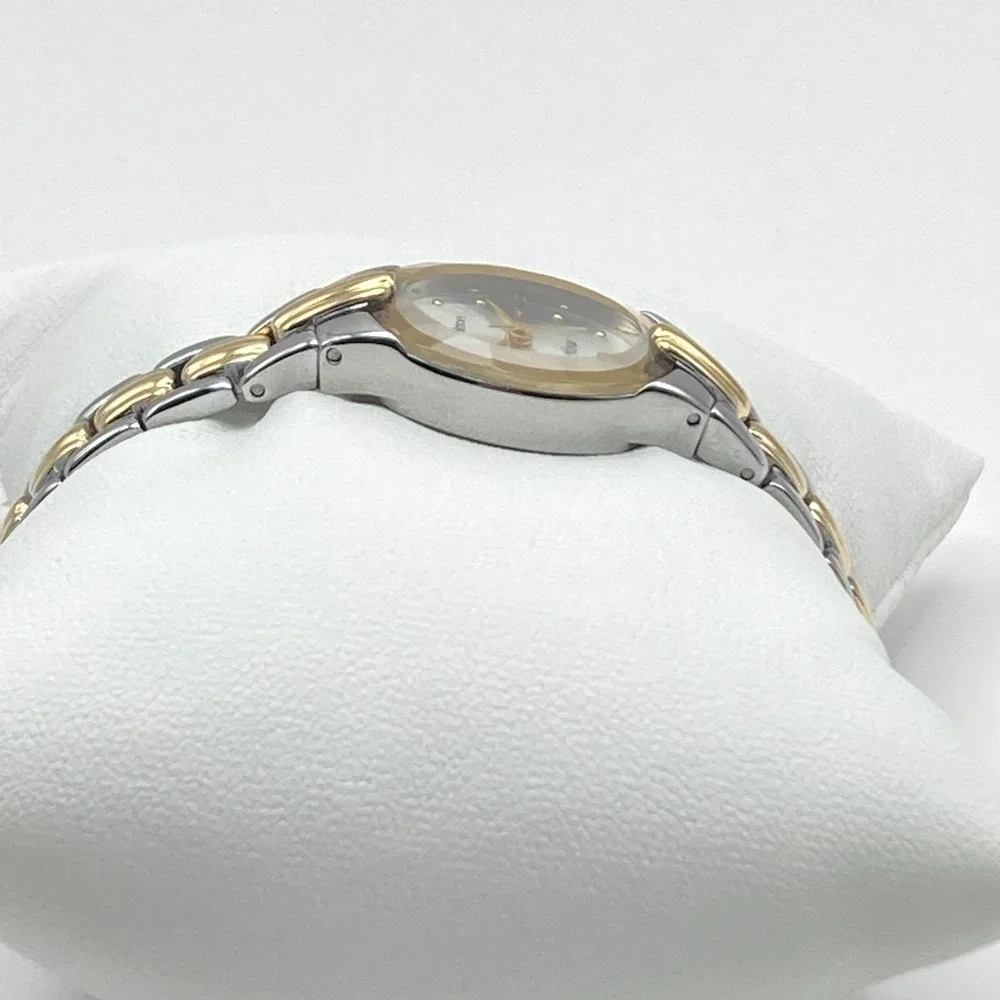 Armitron Now Womens Watch 17mm Silver Gold Two Tone Faceted New Battery SMALL 6